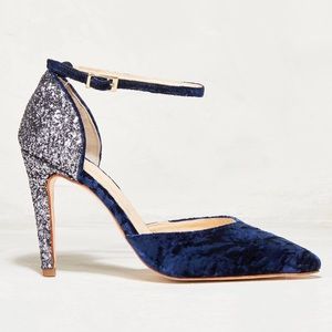 Rachel Simpson Daniela heels, Blue Velvet NWT!